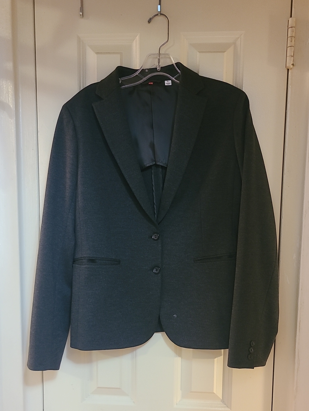 Classic Womens Charcoal Blazer - Tailored Formal Jacket Uniqlo